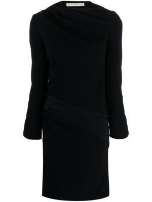 Maksi haljina sa dugačkim rukavima s draperijom Balenciaga Pre-owned crna