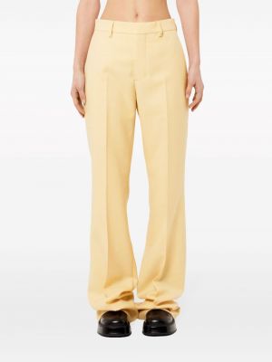 Vlněné kalhoty relaxed fit Ami Paris žluté