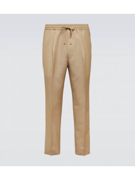 Pantaloni di lana slim fit mohair Comme Des Garçons Homme beige
