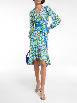 Midi obleka s potiskom Diane Von Furstenberg modra