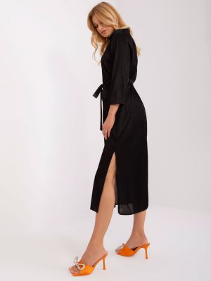 Jednobarevné koktejlové šaty Fashionhunters černé