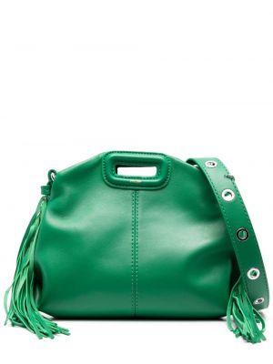 Δερμάτινη τσάντα ώμου Maje πράσινο