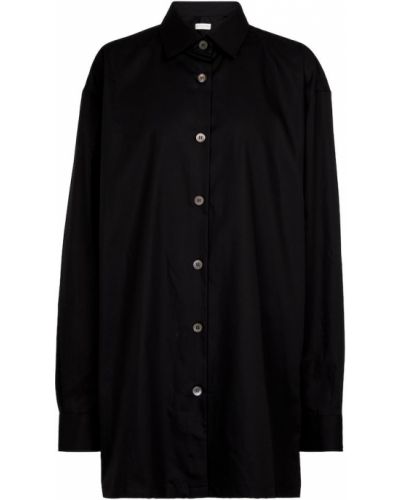Oversize памучна риза Dries Van Noten черно
