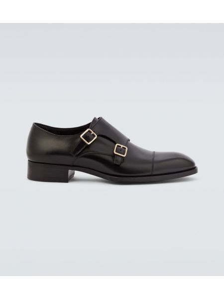 Zapatos monk de cuero Tom Ford negro