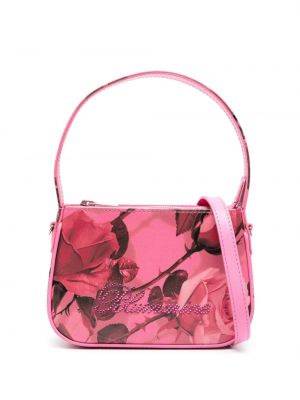Kožna shopper torbica s cvjetnim printom s printom Blumarine