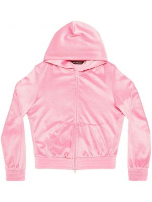 Samt hoodie Balenciaga pink