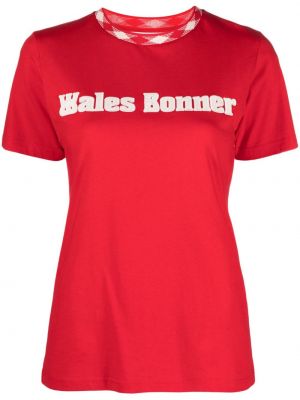 Koszulka bawełniana Wales Bonner czerwona