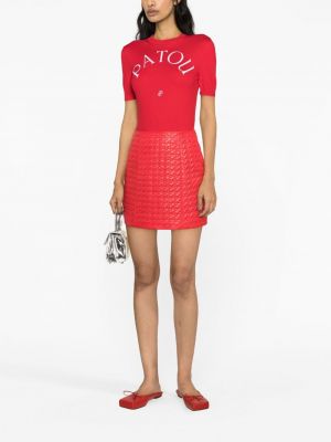 Jupe taille haute Patou rouge
