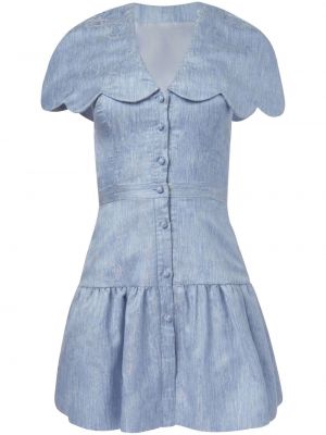 Jedwabna sukienka mini Markarian niebieska