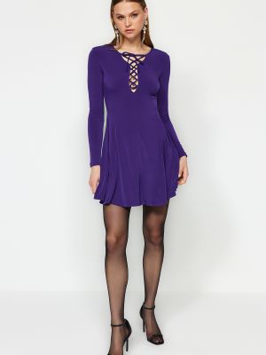 Rochie de seară tricotate Trendyol violet