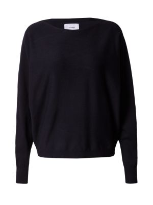 Viskózový nylonový priliehavý sveter Nümph - čierna