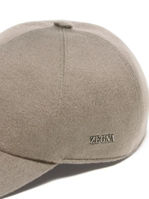 Kašmyro kepurė su snapeliu Zegna smėlinė