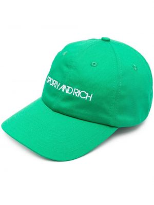 Siuvinėtas kepurė su snapeliu Sporty & Rich žalia