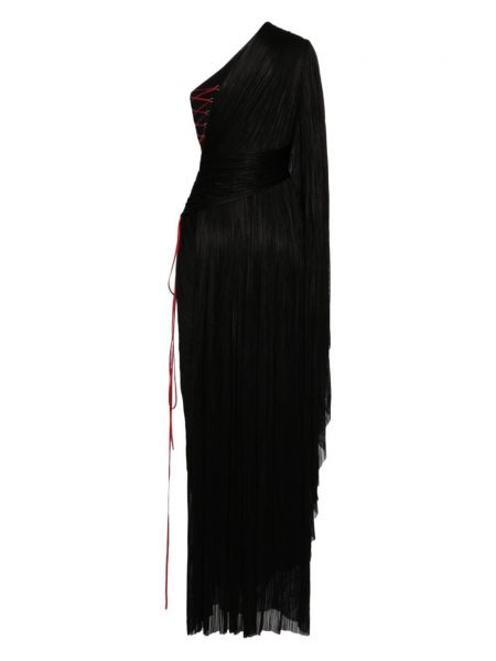 Drapované šaty na jedno rameno Maria Lucia Hohan černé