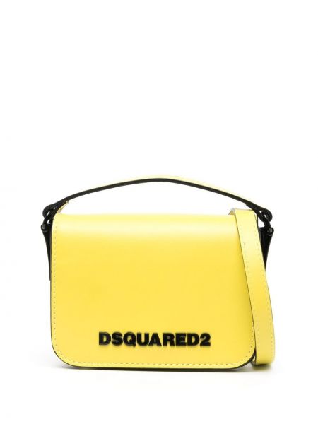 Кожени шопинг чанта Dsquared2 жълто