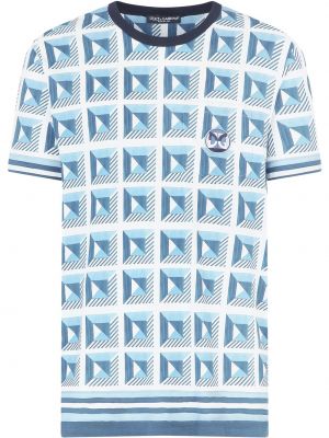 Camiseta con estampado con estampado geométrico Dolce & Gabbana azul