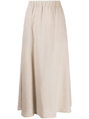 Lněné midi sukně Eileen Fisher béžové