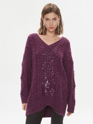 Oversize пуловер Pinko виолетово