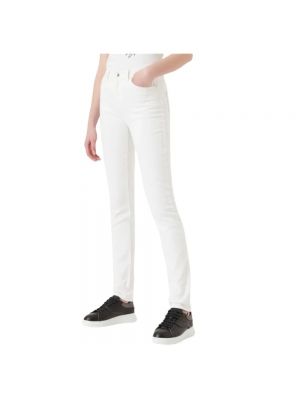 Jeansy skinny z wysoką talią Emporio Armani białe