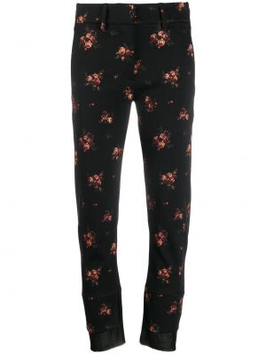 Květinové kalhoty s potiskem Ann Demeulemeester černé