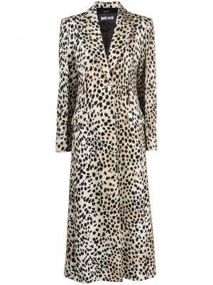 Leopard trykt lang pels Just Cavalli hvit