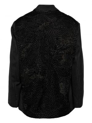 Dryžuota siuvinėta marškiniai By Walid juoda