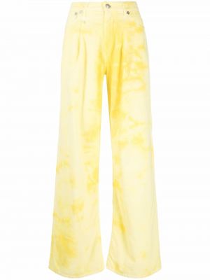 Relaxed дънки с tie-dye ефект R13 жълто
