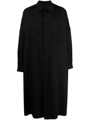 Vlněná košile Yohji Yamamoto černá