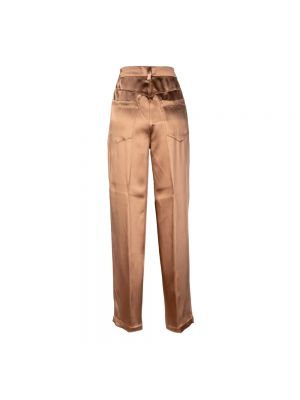 Pantalones de raso Erika Cavallini marrón
