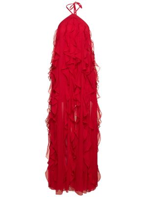 Czerwona sukienka długa Patbo