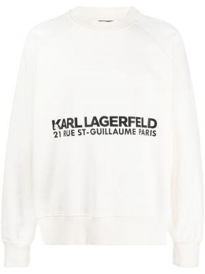 Sweatshirt aus baumwoll mit print Karl Lagerfeld weiß