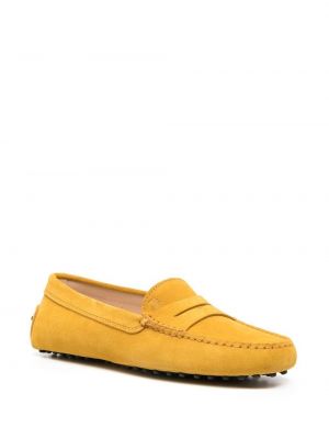 Semišové loafers Tod's žluté