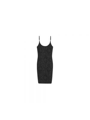 Dzianinowa sukienka mini Versace czarna