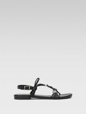 Kožené sandály z imitace kůže Jenny Fairy černé