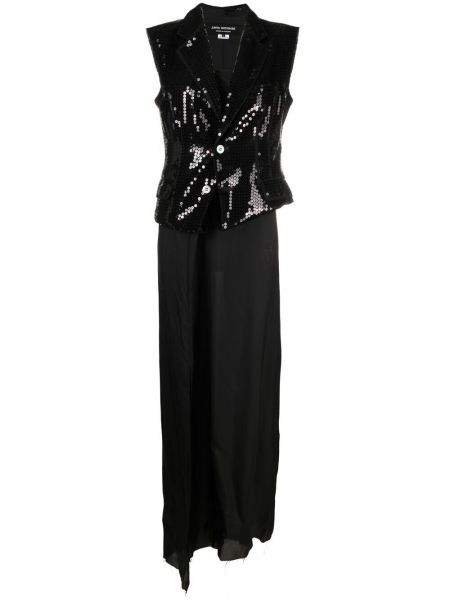 Vestido de cóctel con lentejuelas Junya Watanabe negro