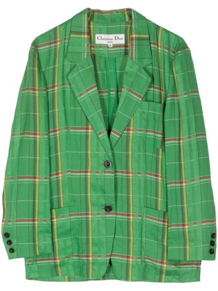 Blazer s karirastim vzorcem Christian Dior Pre-owned zelena