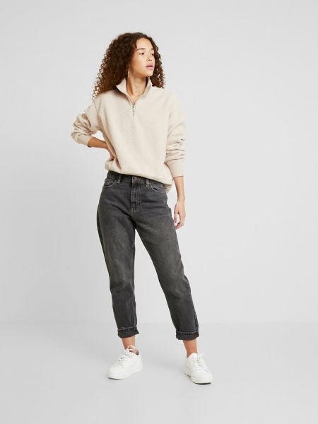 Jeansy relaxed fit Topshop Petite czarne
