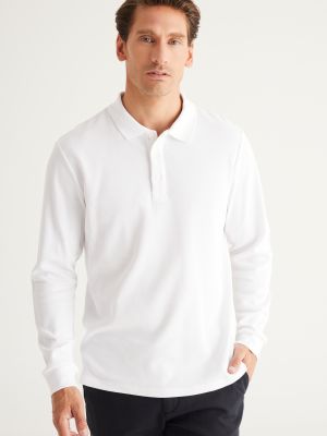 Medvilninis polo marškinėliai slim fit Altinyildiz Classics balta