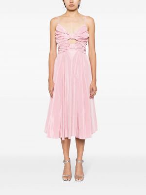 Midi šaty s mašlí Staud růžové