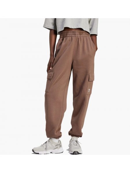 Флисовые брюки карго Adidas коричневые