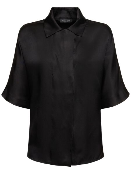 Šilkinė marškiniai Anine Bing juoda