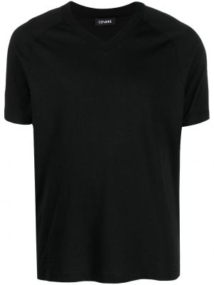 Bombažna majica z v-izrezom Cenere Gb črna