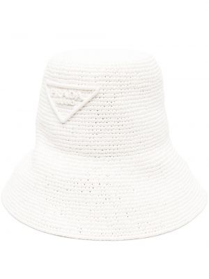 Biała czapka Prada