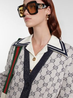 Cardigan in tessuto jacquard Gucci