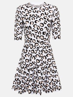 Midi šaty s potlačou s leopardím vzorom Alaã¯a