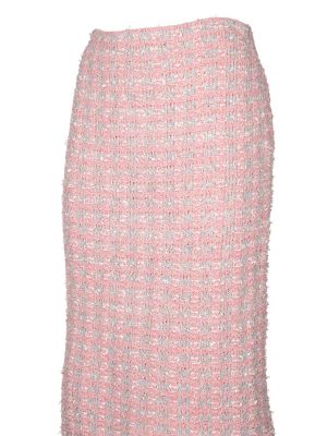 Tvídové bavlněné sukně Balenciaga růžové