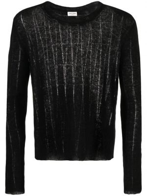 Ažúrový pulover Saint Laurent črna