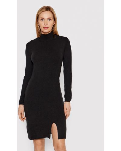 DeeZee Kötött ruha Ancona LF039 Fekete Slim Fit