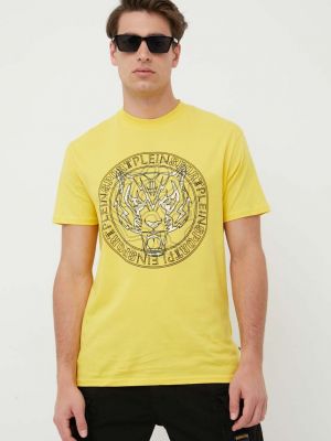 Тениска с дълъг ръкав с принт Plein Sport жълто