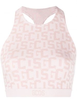 Trykt crop top Gcds rosa